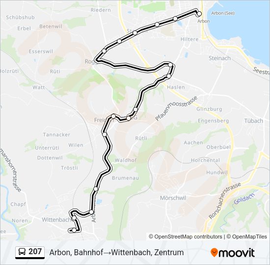 207 Bus Line Map