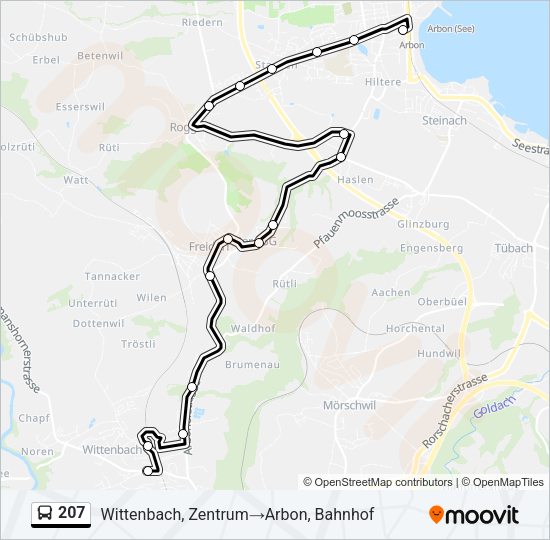 207 Bus Line Map
