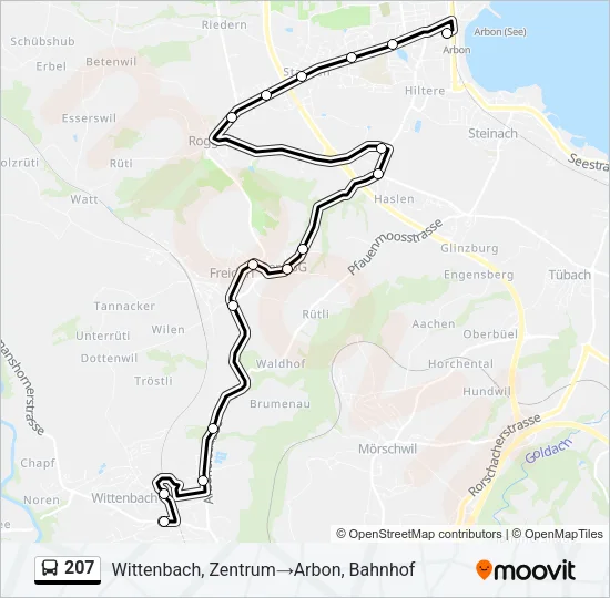 207 Bus Line Map