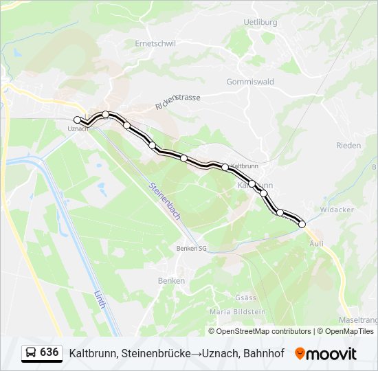 636 Bus Line Map
