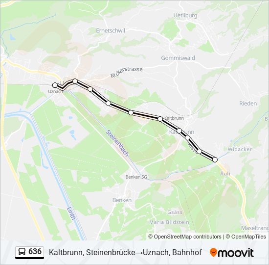 636 bus Line Map