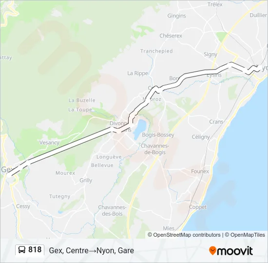 818 Bus Line Map