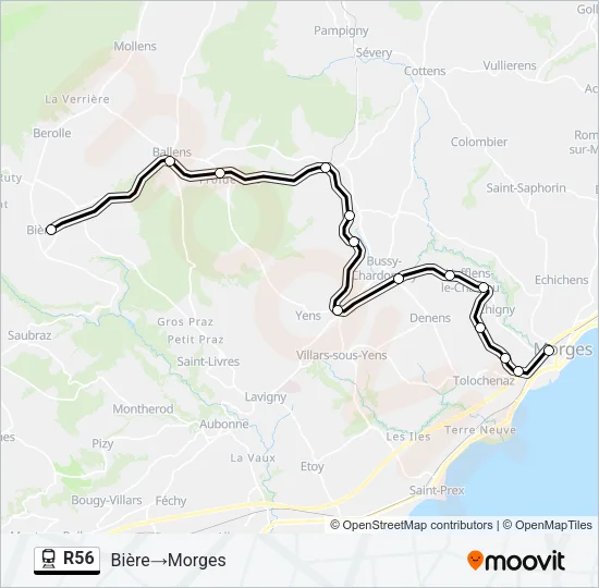 R56 Train Line Map