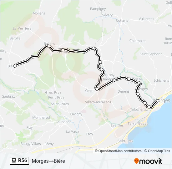 R56 Train Line Map