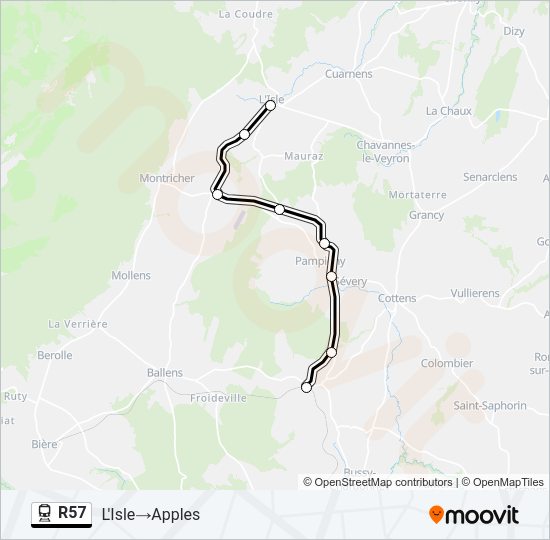 R57 Train Line Map
