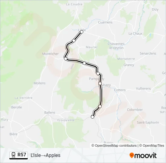 R57 Train Line Map