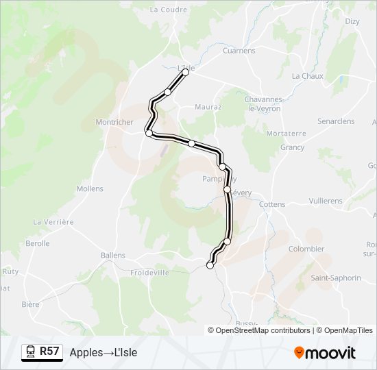 R57 Train Line Map