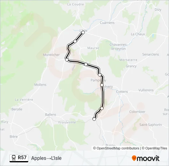 R57 Train Line Map