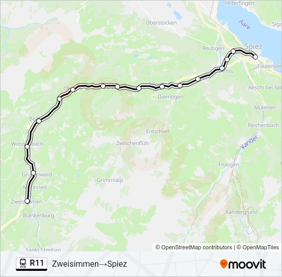 R11 Train Line Map