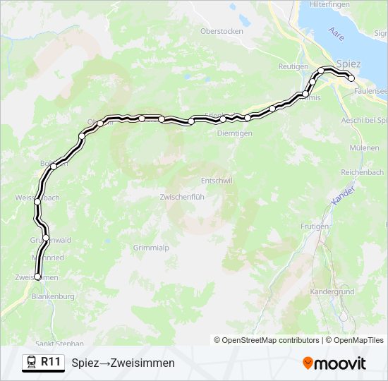 R11 Train Line Map