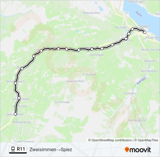 R11 Train Line Map