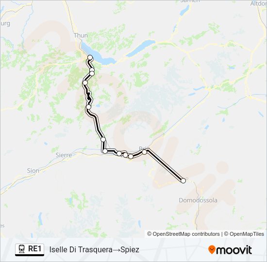 RE1 Train Line Map