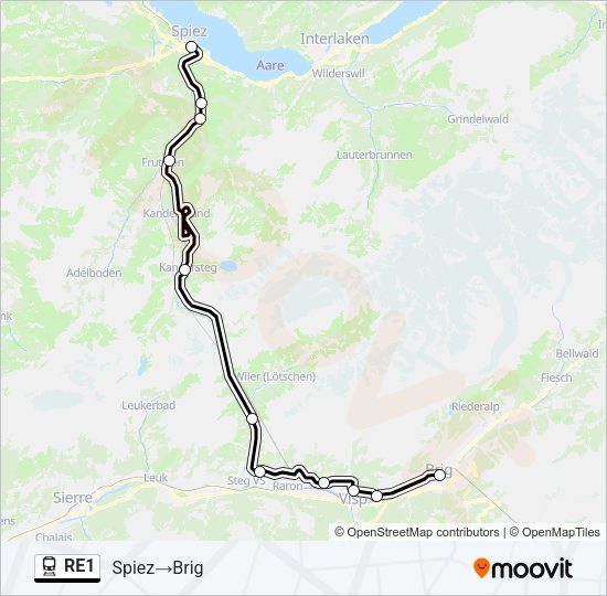 RE1 Train Line Map