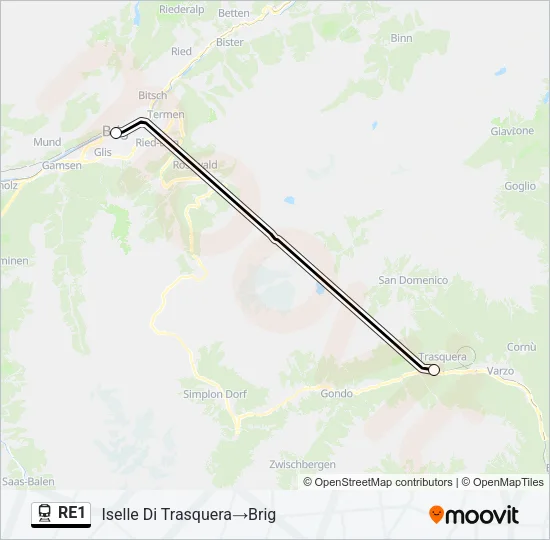 RE1 Train Line Map