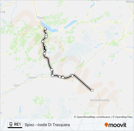 RE1 Train Line Map