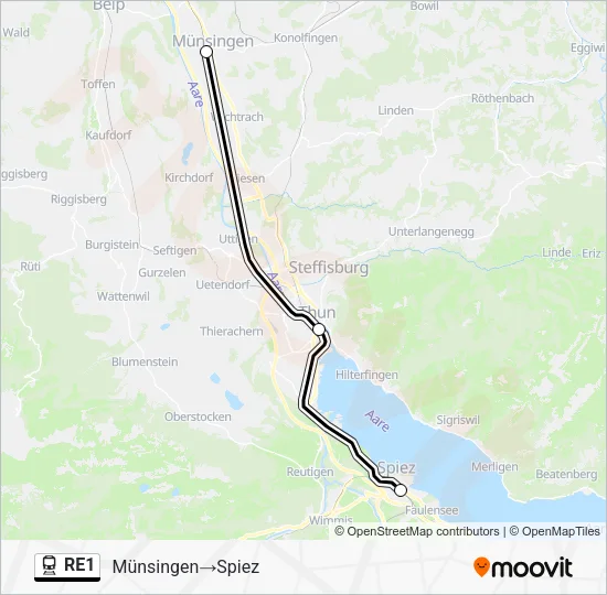 RE1 Train Line Map