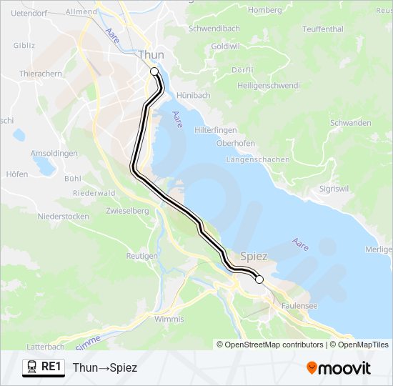 RE1 Train Line Map