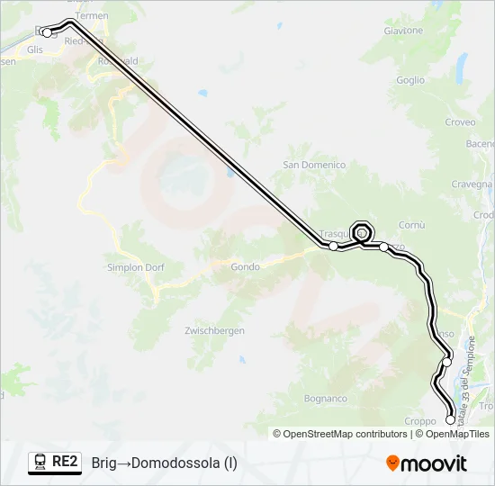 RE2 Train Line Map