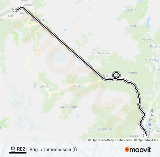 RE2 Train Line Map