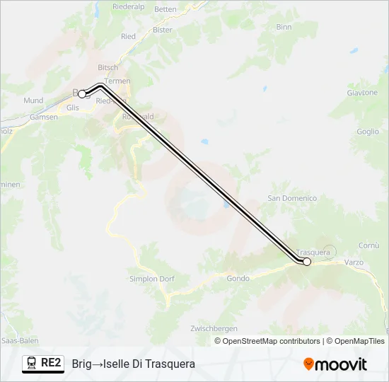 RE2 Train Line Map