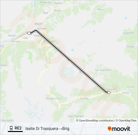 RE2 Train Line Map