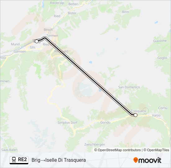 RE2 Train Line Map