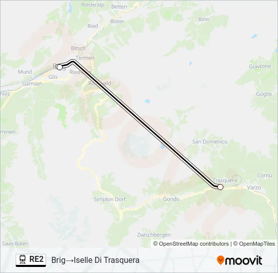 RE2 Train Line Map