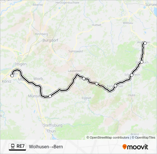 RE7 Train Line Map