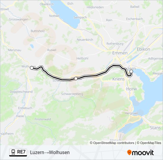 RE7 Train Line Map