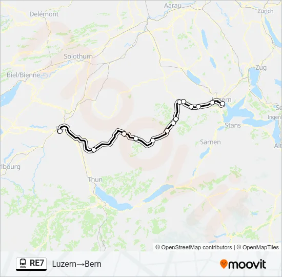 RE7 Train Line Map