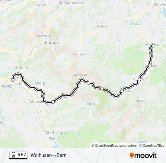 RE7 Train Line Map