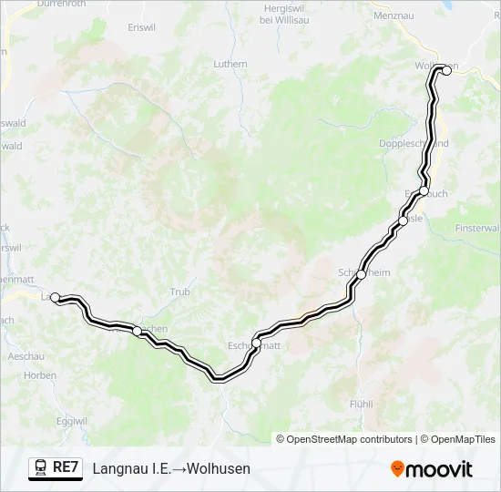 RE7 Train Line Map