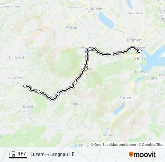 RE7 Train Line Map