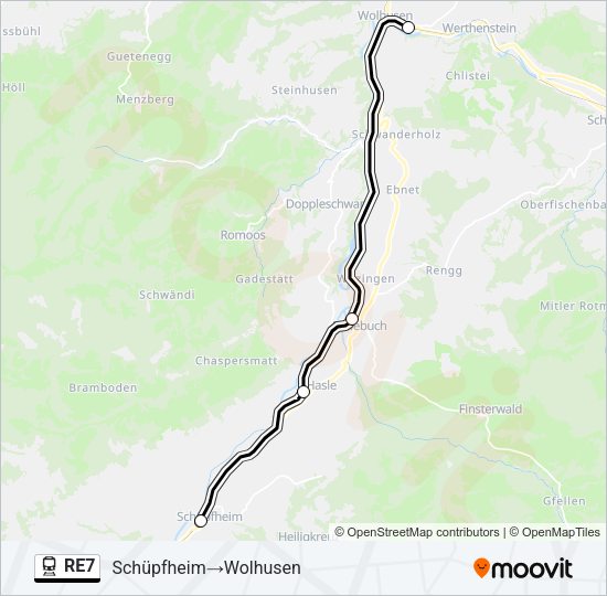 RE7 Train Line Map