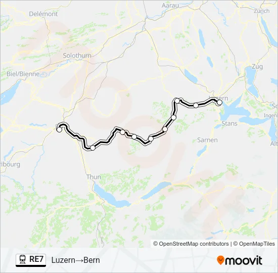 RE7 Train Line Map
