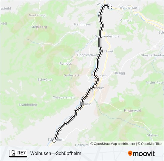 RE7 Train Line Map