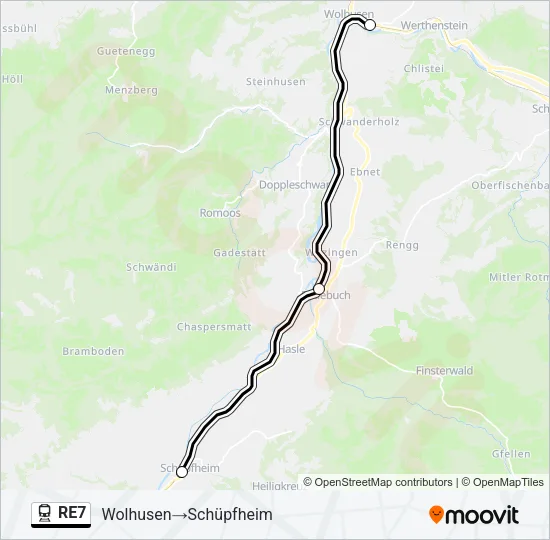 RE7 Train Line Map