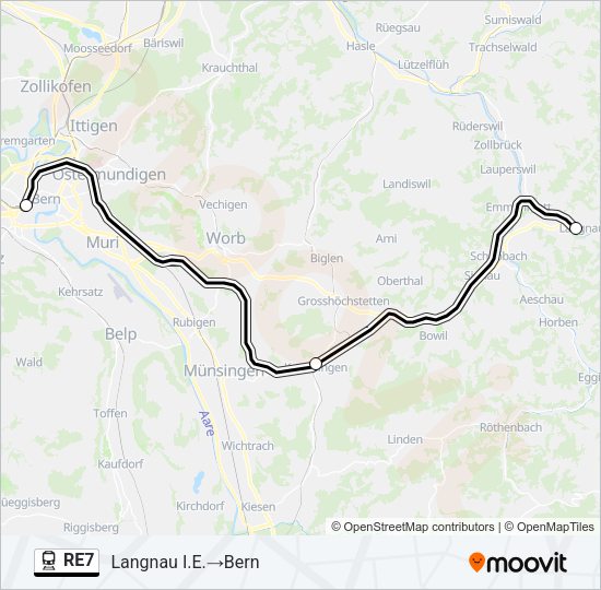 RE7 Train Line Map