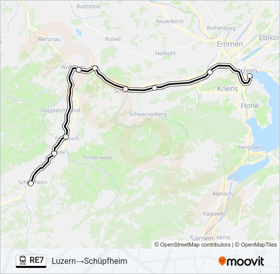 RE7 Train Line Map
