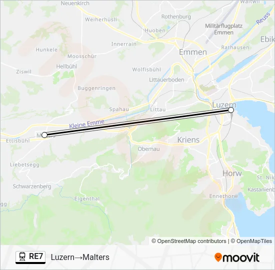 RE7 Train Line Map