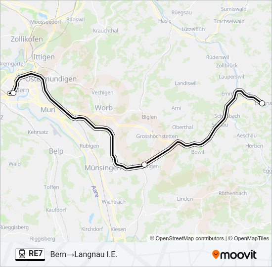 RE7 Train Line Map