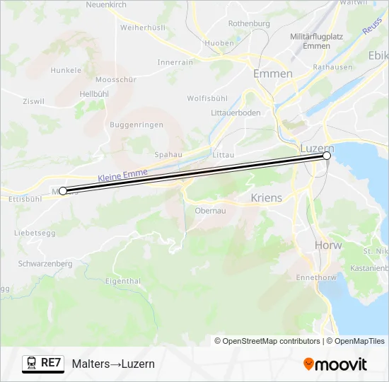 RE7 Train Line Map