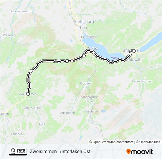 RE8 Train Line Map