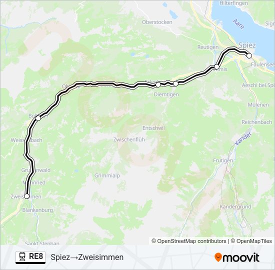 RE8 Train Line Map