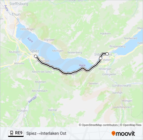 RE9 Train Line Map
