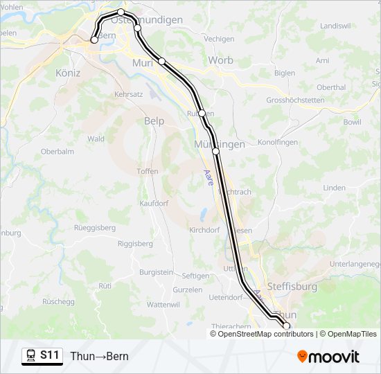 S11 Train Line Map