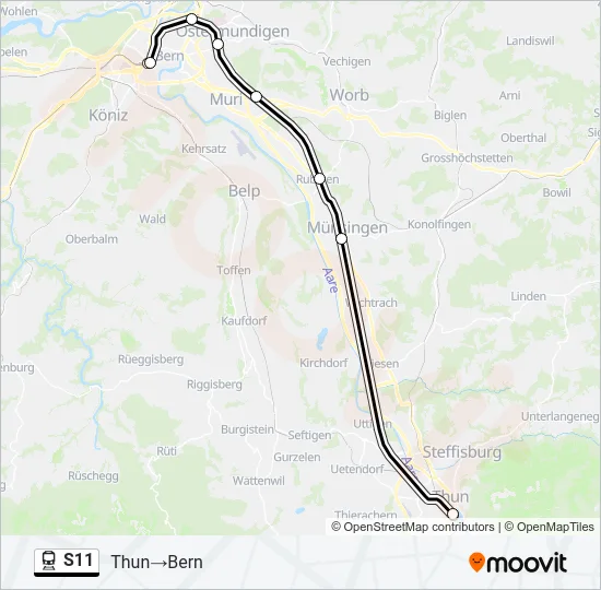 S11 Train Line Map