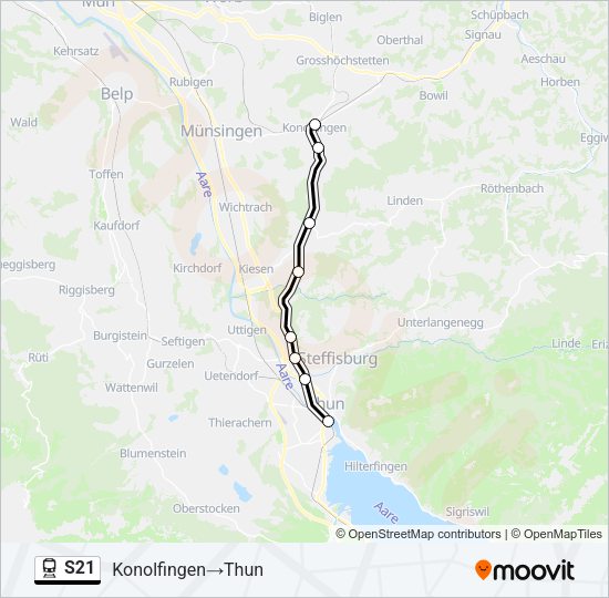 S21 Train Line Map