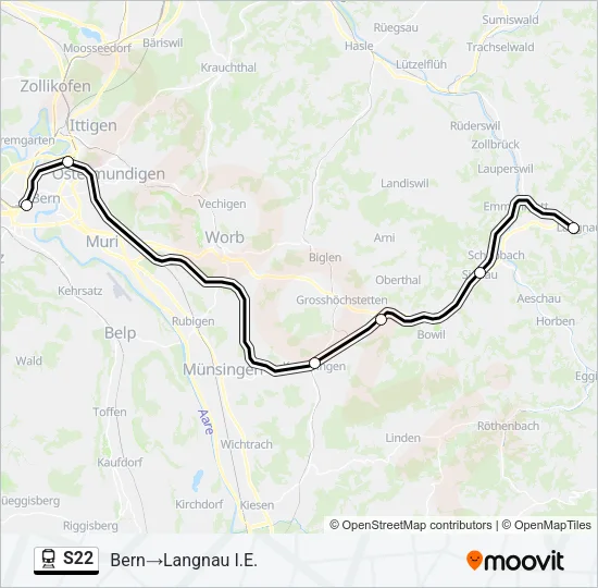 S22 Train Line Map