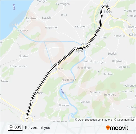 Bahnlinie S35 Karte